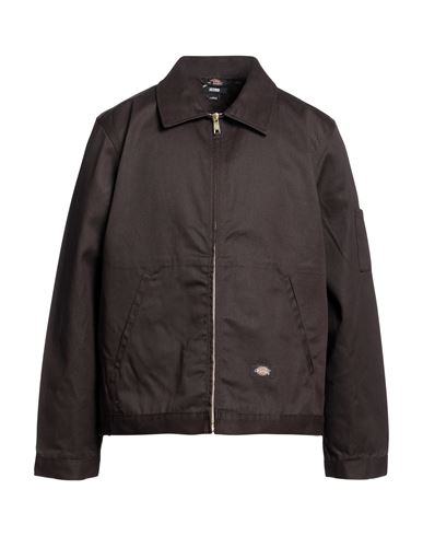 Dickies Man Jacket Dark Brown Size Xxl Polyester, Cotton