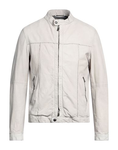 Gms-75 Man Jacket Light Grey Size L Soft Leather