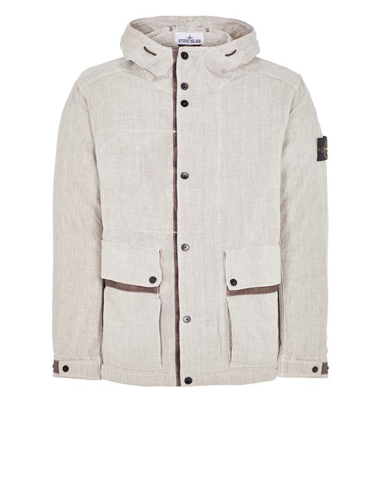 Stone Island Lightweight Jacket Grey Linen, Polyamide In Gray