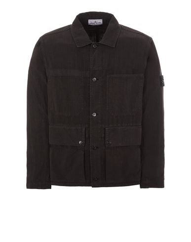 Shop Stone Island Veste Légère Noir Lin, Polyamide