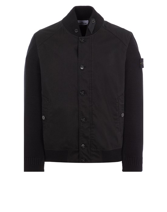  STONE ISLAND 43935 BIO RASO WITH BIO-ALLOY™ LIGHT COVER-TC AND KNIT BOMBER Homme Noir