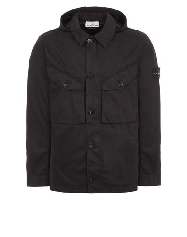 Shop Stone Island Veste Légère Noir Coton