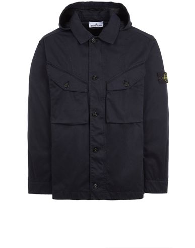 Stone Island Lightweight Jacket Blue Cotton In Bleu