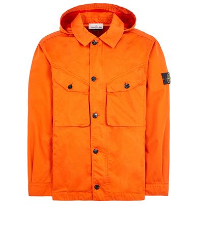 Shop Stone Island Lightweight Jacket Orange Cotton