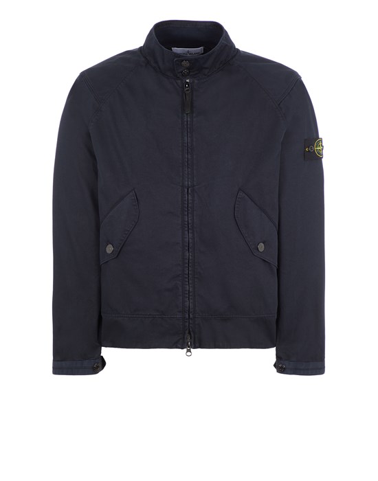 Stone Island Men's Zippered Cotton Jacket In Blue