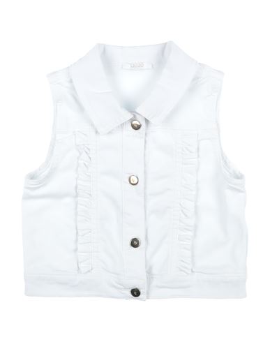 Shop Liu •jo Toddler Girl Denim Outerwear White Size 7 Cotton, Elastane
