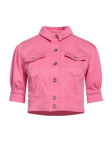 Nenette Woman Denim Outerwear Fuchsia Size 6 Cotton, Elastomultiester, Elastane In Pink