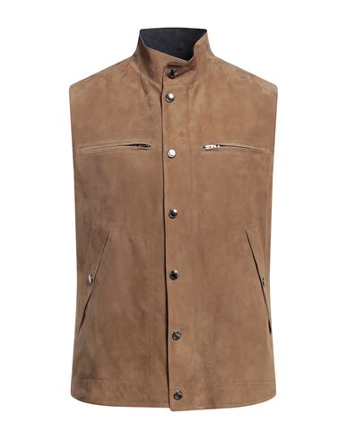Kired Man Jacket Light Brown Size 42 Lambskin, Virgin Wool, Elastane In Beige