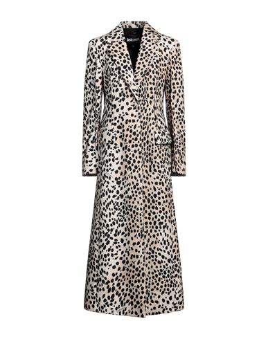 Just Cavalli Woman Coat Beige Size 14 Polyester