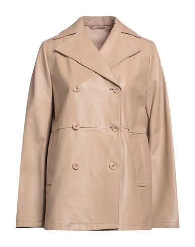 Sword 6.6.44 Woman Overcoat Sand Size 4 Soft Leather In Beige