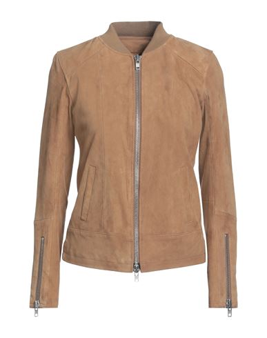 Bully Woman Jacket Camel Size 14 Soft Leather In Beige