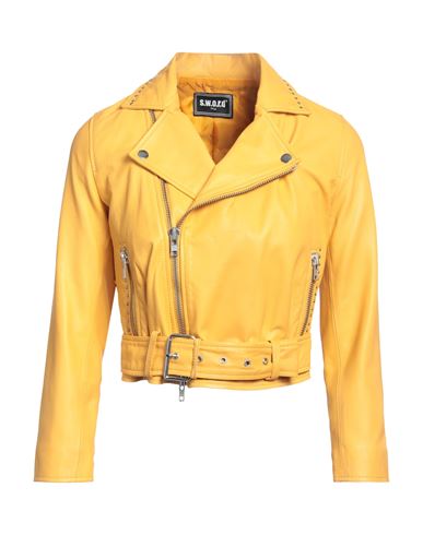Sword 6.6.44 Woman Jacket Ocher Size 8 Soft Leather In Yellow