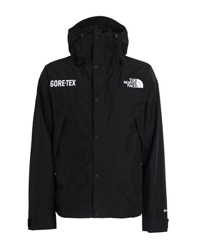The North Face Mens Black Gtx Mountain Logo-print Shell Jacket In Black