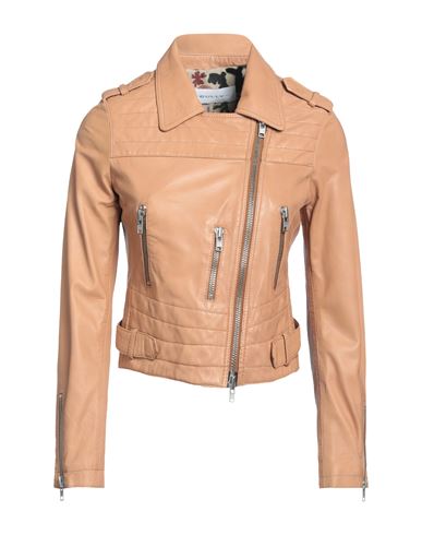 Bully Woman Jacket Camel Size 6 Soft Leather In Beige