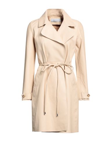 Bully Woman Overcoat Beige Size 12 Soft Leather