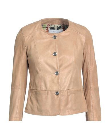 Bully Woman Suit Jacket Camel Size 12 Soft Leather In Beige