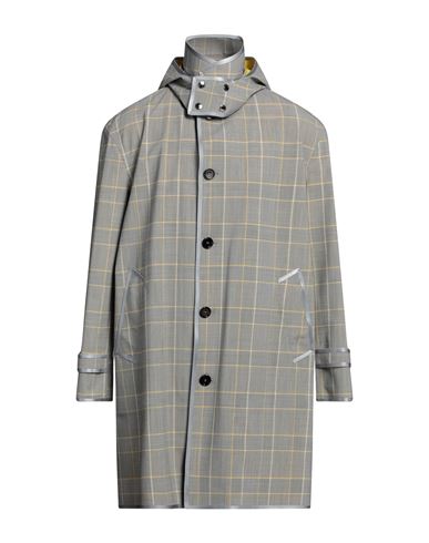 Dolce & Gabbana Man Overcoat & Trench Coat Grey Size 44 Virgin Wool, Polyester, Elastane