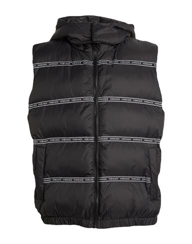 Versace Man Vest Black Size 44 Polyester In Black