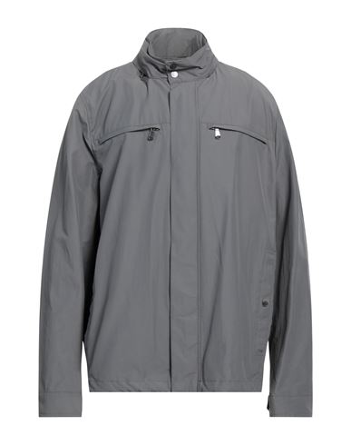 Geox Man Jacket Grey Size 52 Cotton, Polyamide In Gray