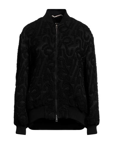 Rochas Woman Jacket Black Size 4 Acrylic, Wool, Silk, Polyamide, Polyester