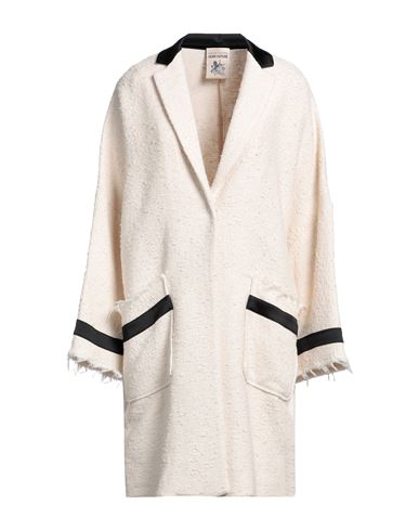 Semicouture Woman Overcoat & Trench Coat Ivory Size L Cotton, Polyamide, Acetate, Elastane In White