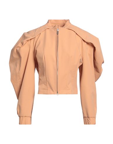 Issey Miyake Woman Jacket Apricot Size 3 Polyester In Orange