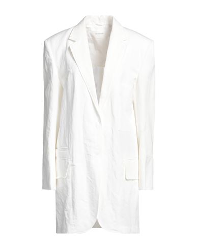 Sportmax Woman Overcoat & Trench Coat White Size 6 Cotton, Linen