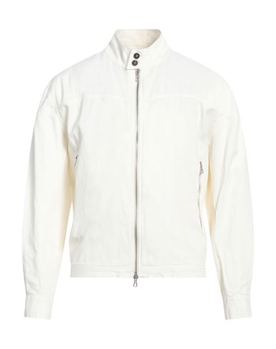 Messagerie Man Jacket Ivory Size Xxl Linen, Polyurethane In White