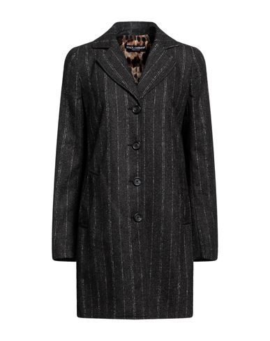 Dolce & Gabbana Woman Overcoat & Trench Coat Steel Grey Size 8 Alpaca Wool, Cotton, Polyamide