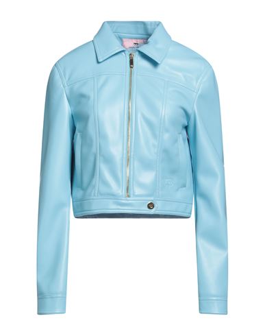 Chiara Ferragni Woman Jacket Sky Blue Size 10 Polyester, Polyurethane Resin