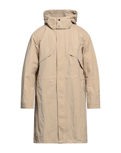 Shop Deus Ex Machina Man Overcoat & Trench Coat Beige Size M Nylon