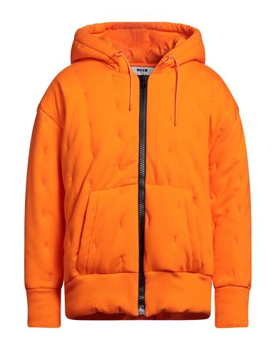 Shop Msgm Man Jacket Orange Size L Cotton