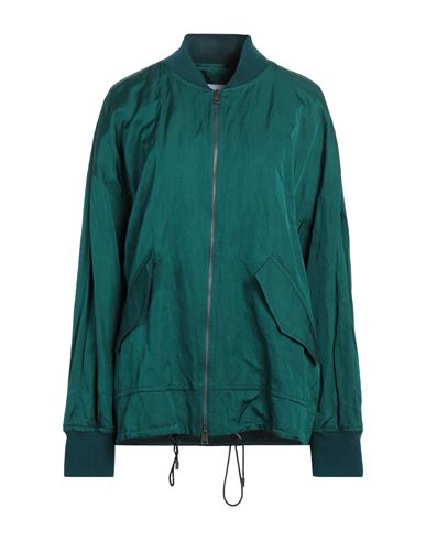 Christian Wijnants Woman Jacket Emerald Green Size 8 Viscose, Cotton, Stainless Steel