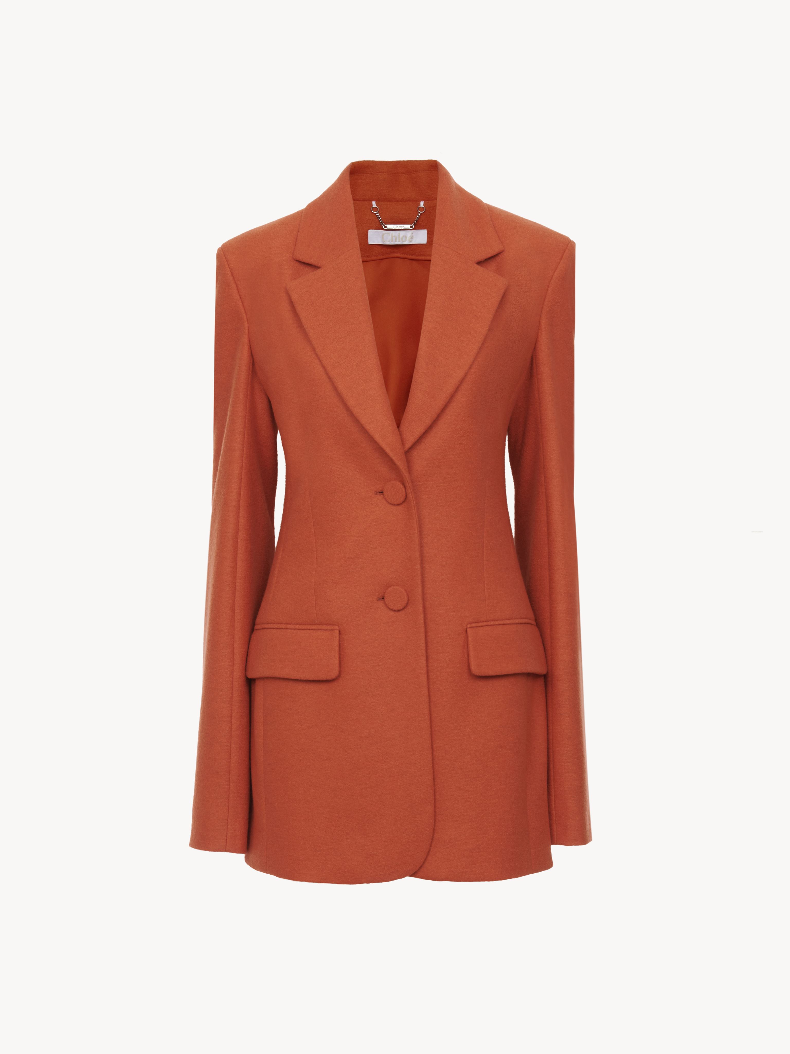 Chloé Two-button Tailored Jacket Orange Size 6 100% Virgin Wool