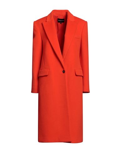 Shop Bcbgmaxazria Woman Coat Orange Size 8 Wool