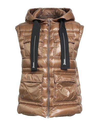 Herno Woman Puffer Camel Size 0 Polyamide, Polyester In Brown