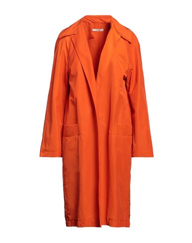 Odeeh Woman Overcoat & Trench Coat Orange Size 6 Cotton, Polyamide