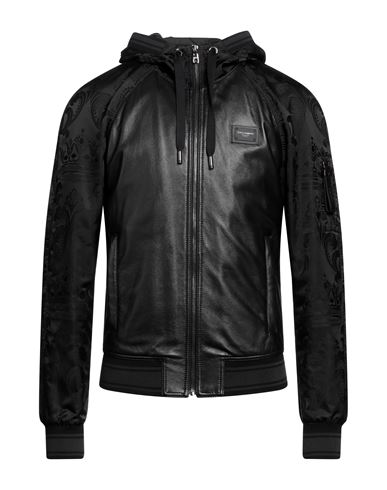 Dolce & Gabbana Man Jacket Black Size 36 Lambskin, Polyamide
