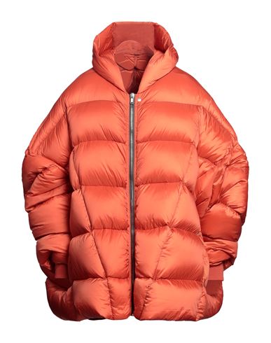 Shop Rick Owens Man Puffer Orange Size 40 Polyamide, Virgin Wool