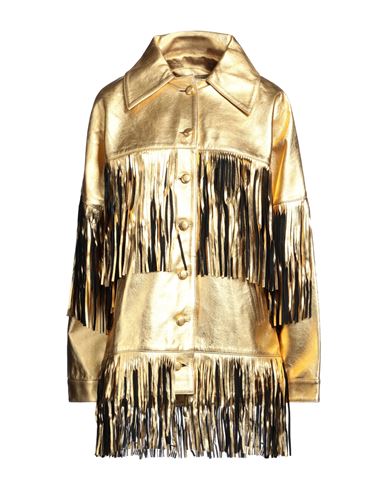 Dancassab Woman Jacket Gold Size M Lambskin