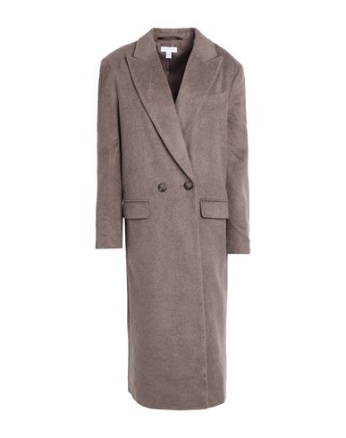 Topshop Woman Coat Khaki Size M Textile Fibers, Viscose, Nylon, Wool, Cotton In Beige