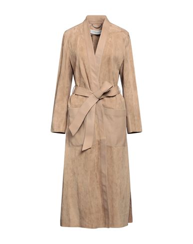 Golden Goose Woman Coat Sand Size 6 Ovine Leather In Beige