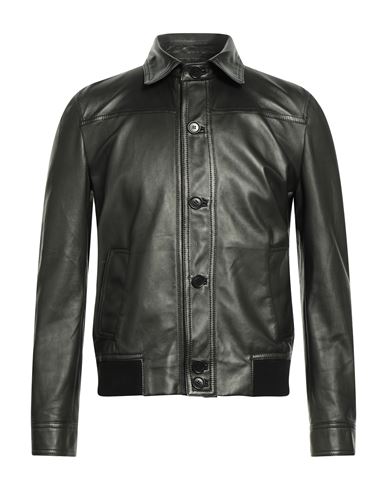 Salvatore Santoro Man Jacket Black Size 42 Ovine Leather