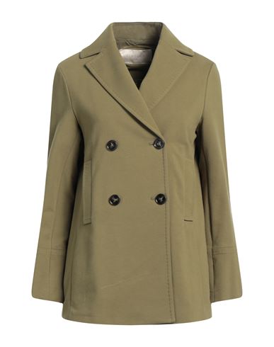 Circolo 1901 Woman Overcoat & Trench Coat Military Green Size 4 Cotton, Lycra