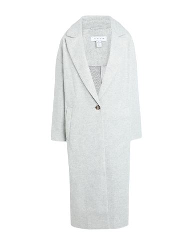 Topshop Woman Coat Light Grey Size L Polyester, Viscose