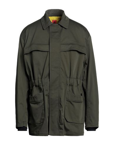 Ferrari Logo-plaque Long-sleeve Cotton Jacket In Military Green