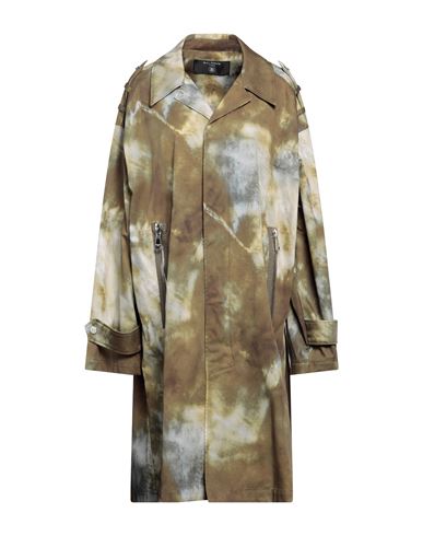 Balmain Woman Overcoat & Trench Coat Military Green Size 16 Cotton