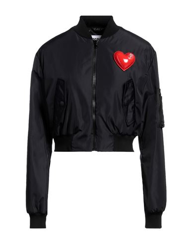 Moschino Woman Jacket Black Size 10 Polyamide, Cotton, Elastane