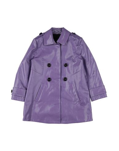 Shop Versace Young Toddler Girl Overcoat & Trench Coat Light Purple Size 6 Cotton, Elastane