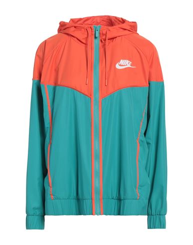 Nike Woman Jacket Turquoise Size 3xl Polyester In Blue